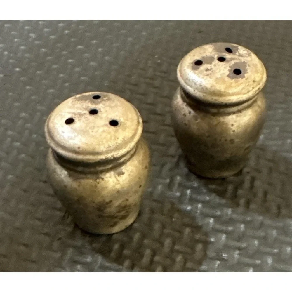 5 Antique STERLING Silver Salt & Pepper Shakers-MINIATURE | 1
